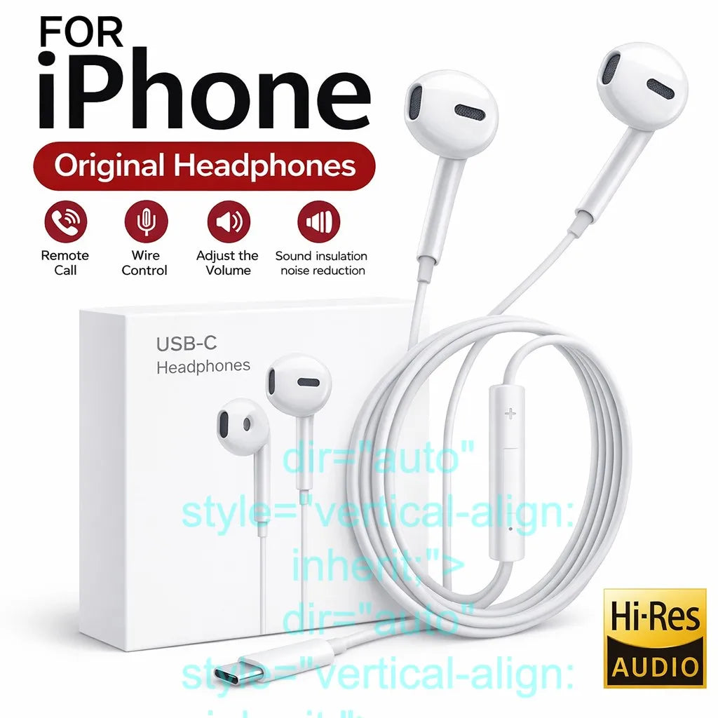 Wired In-Ear Earphones For iPhone And USB-C Devices
